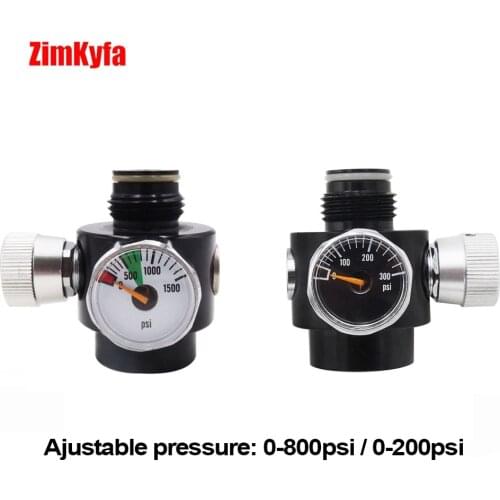 PCP Airgun Airsoft Regulator to Air Co2 Paintball Tank G1/2 -14 for Pressure Control Input 1000psi,Adjustable 0-200/0-1000psi