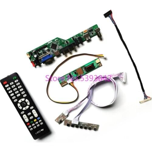 Fit LTN141W1-L01/L02/L03/L04/L05/L06/L07/L08/L09 1280*800 Remote TV analog VGA AV USB 1CCFL 30-Pin LVDS LCD controller kit
