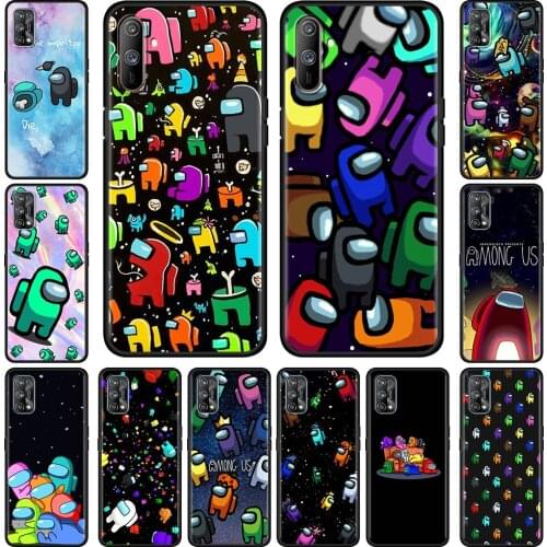 Luxury Phone Case For Realme 6 7 8 Pro C21 C3 XT 5 X50 C20 GT Neo C25 C11 Shockproof Black Soft Back Cover Hot Game A-Mong U-S