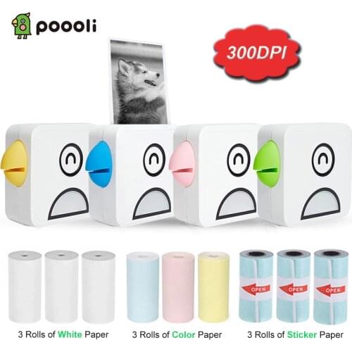 Poooli L2 Thermal Label Sticker Printer Photo Printer Portable Wireless Bluetooth Label Sticker Maker For Android iOS Smartphone