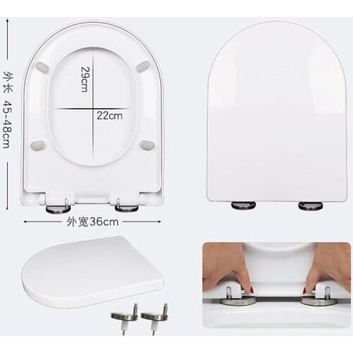 U Shaped WC Toilet Seat Soft Close Easy Clean White One Button Quick Release