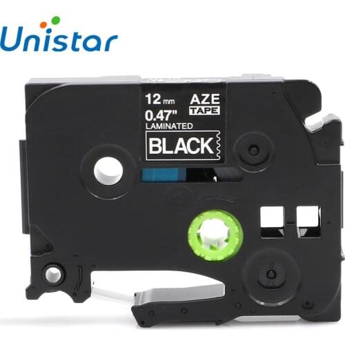 Unistar TZe-335 Compatible for Brother Label Maker Tape 12mmx8m White on Black Laminated Label Tapes Sticker Printer 12mm tze335