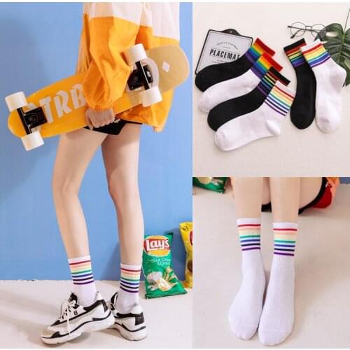 Frilly ruffle socks white pink woman kawaii calcetines women meias mulher skarpetki meia calcetas cute mujer happy korean style