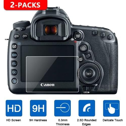2Pcs For Canon EOS 5D Mark IV III 5Ds 5DsR 6D 7D II 77D 90D 80D 750D 760D 800D 1200D 1300D 1500D Screen Protector Tempered Glass