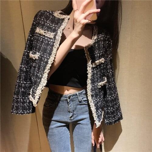 T make firm offers little sweet wind coat female joker port flavour restoring ancient ways show thin leisure short tweed jacket