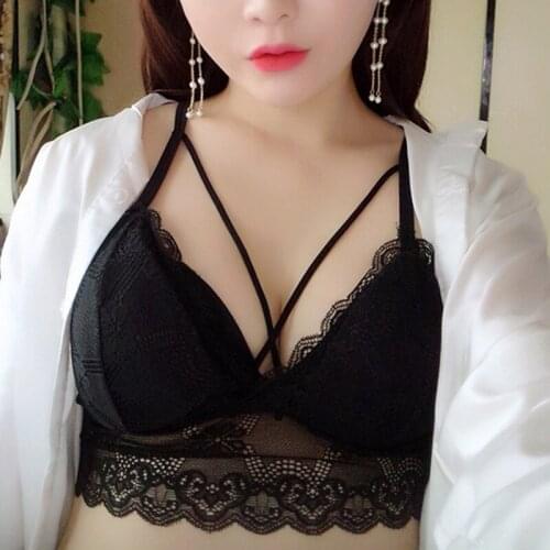 WYS.JL Sexy Lace Tube Top Gathering With Chest Pad Women Bra Breathable Shockproof No Rims Bra