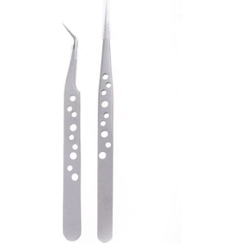 1 Pcs Tweezers Electronics Tweezers Set Kit Hard Thick Stainless Steel Anti-Skid Forceps Precision Repair Multi Tools