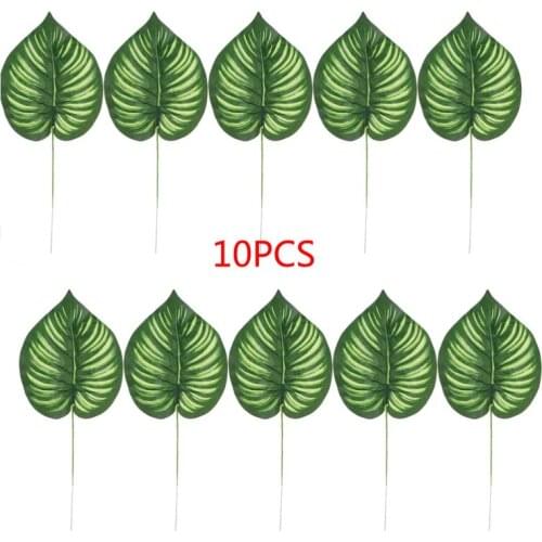 10 Pieces of Fake Single-stem Watermelon Leaf Green Simulation DIY Flower Arrangement Beautiful Wedding Background Decoration