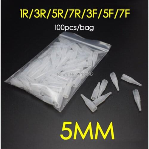 100pcs/One Size Permanent Makeup Tips Eyebrows Lip Makeup Machine Tip Free Shipping (1/3/5/7R/3/5/7F)
