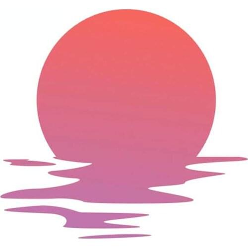 13cm x 11.9cm for Sunset Sea Logo Car Accessoires Stickers Refrigerator Trunk Decals Graffiti Car Door Protector