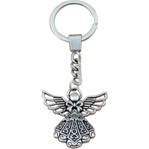 15pcs/lots Keychain Angel alloy Charms Pendants Key RingTravel Protection DIY Accessories 38.8x42.5mm Pendant A-453f
