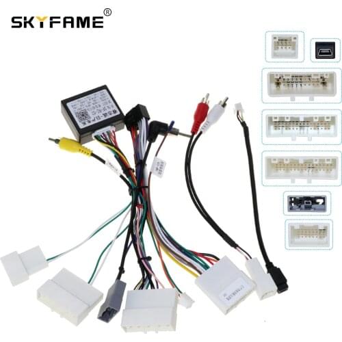SKYFAME 16Pin Car Stereo Wire Harness canbus For NISSAN X-Trail QASHQAI SYLPHY SENTRA KICKS NAVARA Power Cables With Canbus Box