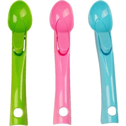 3PCS Ice Cream Scoop Plastic Nonslip Solid Color Dessert Scoop Fruit Ball Spoon Kitchen Dessert Tool