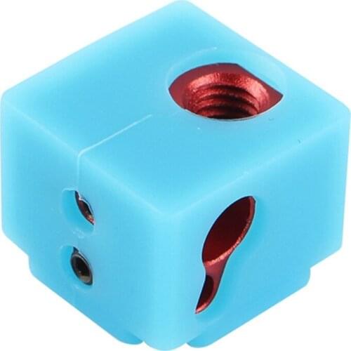 3D Printer Extruder Heating Block Aluminum Block XCR-NV6 Silicone Protective Sleeve Compatible With E3D V6 Blue