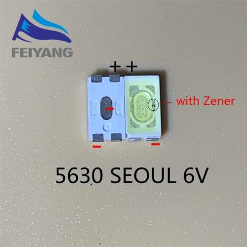 500PCS/Lot SEOUL 5630 6V 1W SMD Cold White LED With Zener High Power For LCD/TV Backlight