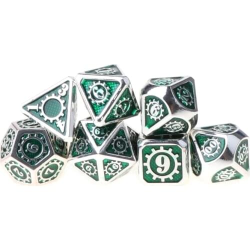 7 PCS Steampunk Style Metal Dice Metallic DND Game D&D Dice with Free Metal Case Dropshipping