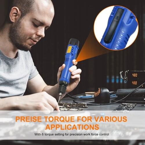 Rechargeable Cordless Mini Power Tool Torques Electric Screwdriver 6 Modes Adjustable 1500mAh 12V with 5mm Bits for Home Applian