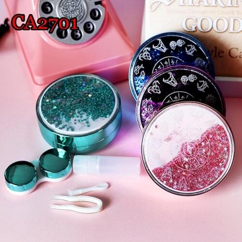 Glitter Luxury Contact Lens Case Fashion Colorful Reflective Travel Holder Container Glasses Box Case CA2701