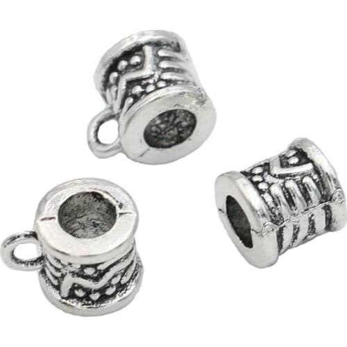 10pcs Tibetan Silver Plated 5mm Hole Beads Charm Bail for Jewelry Making Pandora Bracelet Findings Accessories Handmade