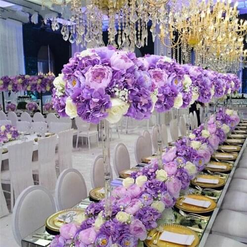 Artificial Flower Arrangement Silk Gypsophila Babysbreath Flower Row Decor For Wedding Backdrop Party Supplies Props 50/100CM