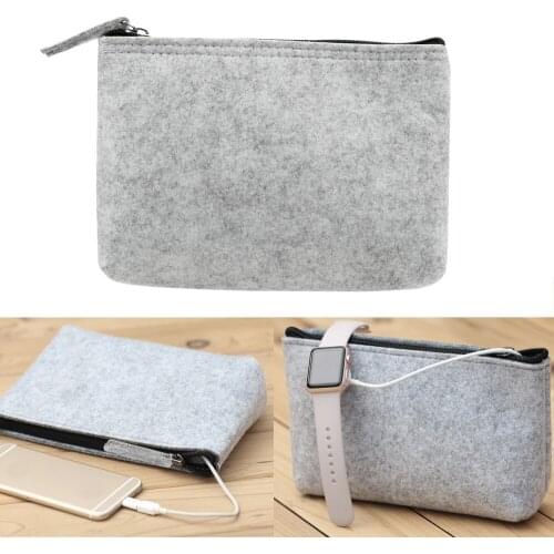 Home Storage Bag Portable Power Bank Package Travel Gadget Organizer Bags Digital USB Cable Bag Felt Pouch