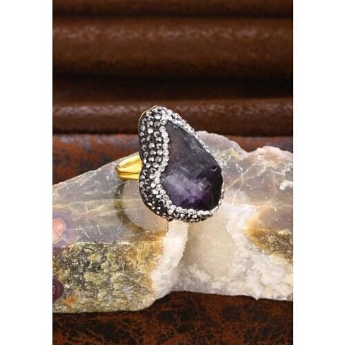 DR Stone Natural Stone Women 'S Amethyst Ring 20 AR234