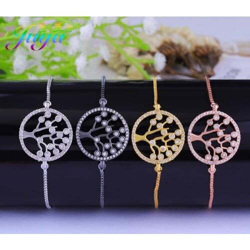 Dropshipping Jewelry Supplies Micro Pave Zircon Tree Of Life Bracelet For Women Girls Handmade Adjustable Chains Bracelet