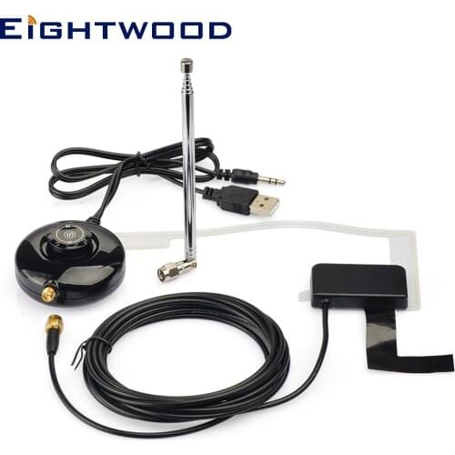 Eightwood Universal Car DAB/DAB+ Digital Radio Receiver Antenna SMA Connector USB Powered for Auto Radio or Home Radio System