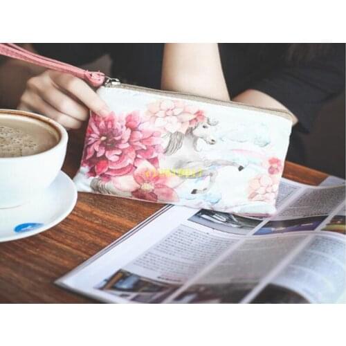 Canvas Change Purse Handbag cartoon cute Square Coin handbag