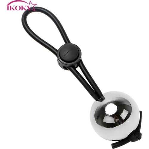 IKOKY Cock Rings With Metal Ball Sex Toys for Men Sex Shop Time Delay Ejaculation Male Penis Extender Enlargerment