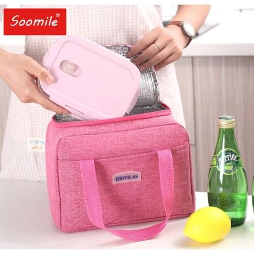 Brivilas Insulated Lunch Bag Women Thermal Lunchbox Cooler Picnic Bags 2020 New Kids Lunch Bag for School Reusable Food Bag