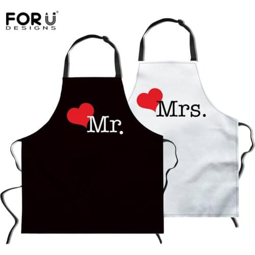 FORUDESIGNS Mr Mrs Kitchen Aprons Wedding Gift for Couple Cooking Apron Baking Cooking Restaurant Accessories Wedding Souvenirs