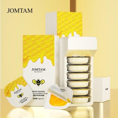 6pcs/Set Honey Peptide Hydra Cleansing Mask Moisturizing Oil-Control Anti-Aging Whitening Depth Replenishment Wrapped Mask