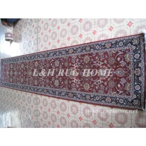 Free shipping 2.5'x12' 160 Line persian woolen carpet , hand knotted persian runner Oriental handmade Persian Rug mixed colors