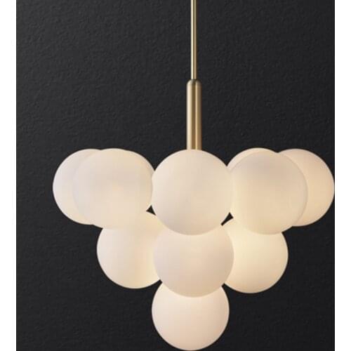 Nordic glass ball iron led light crystal hanging lamp cocina accesorio living room decoration lampes suspendues