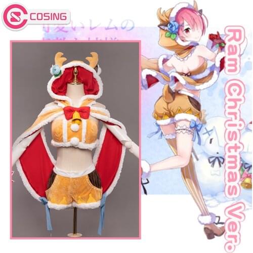 Pre-sale Re:Zero White Cat Project Ram Christmas Reindeer Ver. Cute Cosplay Costume Holidays Costumes Girl Women New Year Outfit