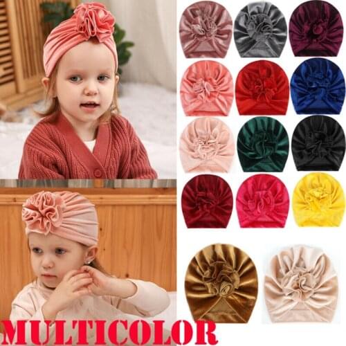 Toddler Baby Girl Turban Flower Head Wrap Infant Beanie Hat Warm Cap Headband US