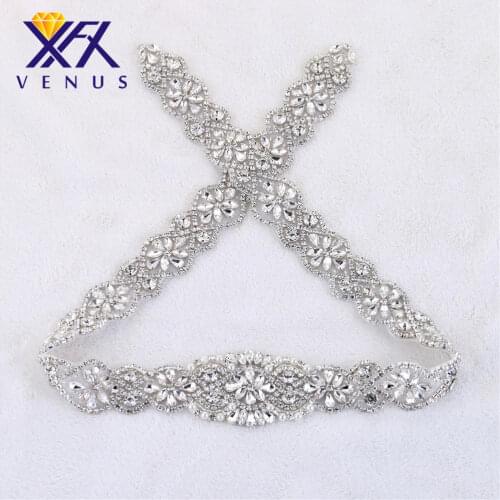 XINFANGXIU Sewing Bridal Rhinestone Appliques-DIY Wedding Dress Decorative or Sashes for Woman Gown Dress