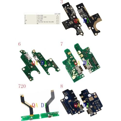 USB Plug Charger Sub Board Flex Cable For Nokia 3 6 7 720 8 X6 TA 1032 1000 1003 1041 720T 1004 1012 1052