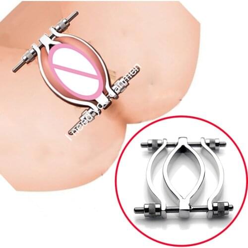 BDSM Pussy Clitoral Labia Spreader Clamps Bondage, Spread Lips of Vagina Wide,Sex Toys For Couples, Genital Torture Device