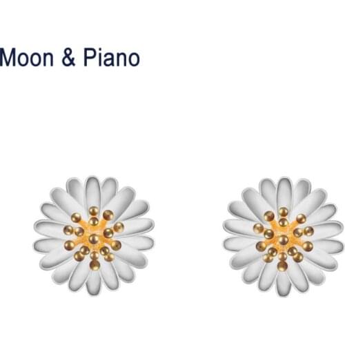925 sterling silver Daisy Stud Earrings party fine jewelry white daisy cute flower romantic earrings Womens Christmas gift