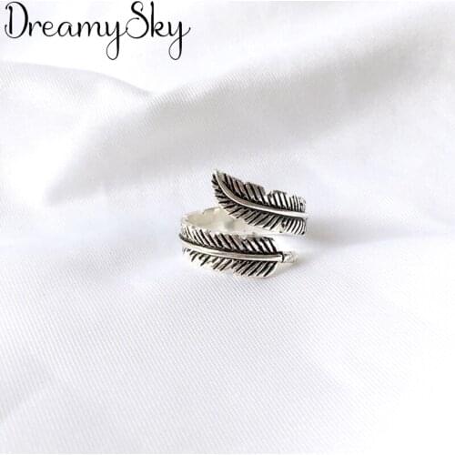 Personality Bohemian Silver Color Leaf Finger Rings For Girls Antique Ring Luxury Women Wedding Engagement Jewelry