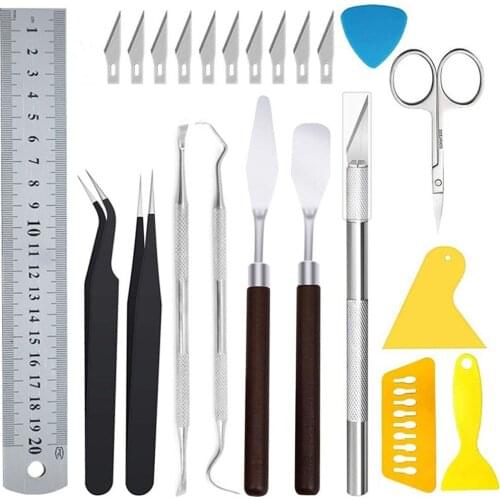 23pcs/set Lettering Set Stainless Steel Weeding Set DIY Craft Silhouette Basic Scrapbook Tools