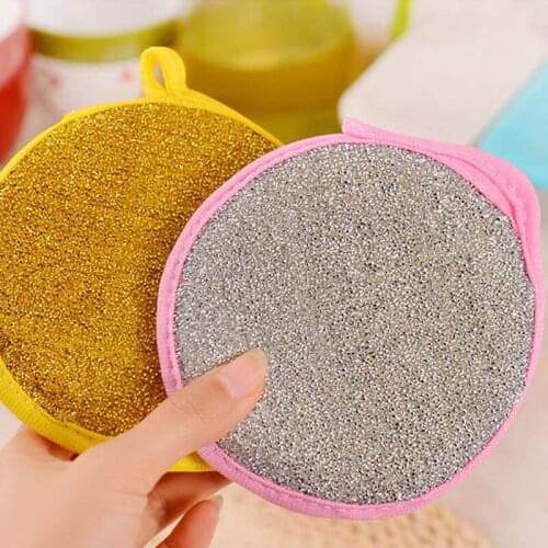 3/5Pcs Strong Decontamination Non Stick Oil Kitchen Accessories Circular Bowl Washing Cleaning Cloth Dish Towel Double Faced