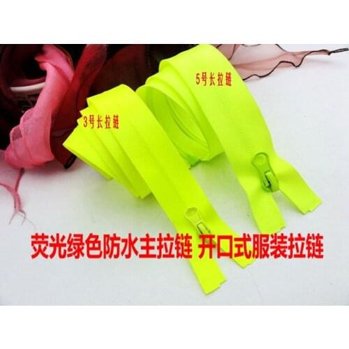 3# 5# waterproof zipper for sewing light green zipper for sports wear coats jacket zipper repair 2pcs 70cm 85cm 20cm pocket zip