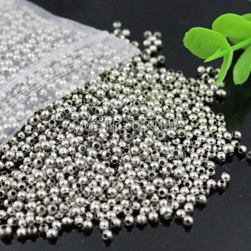 3000pcs/lot Fashion Iron Smooth Ball Spacer Beads Making For Jewelry Findings DIY-Accessories 2.4mm (K00412)