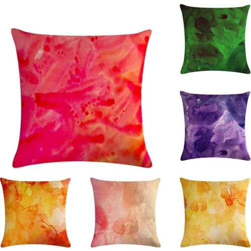 45*45cm Photo Pillow Cushion Case Shabby Chic Watercolor Pillow Cover Outdoor Cotton Linen Home Decorating Lumbar Pillow ZY493
