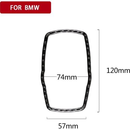 Car Carbon Fiber Frame for BMW Media Button Sticker Knob Cover for F10 F20 F30 F34 F07 F25 F26 F15 F16 AC889