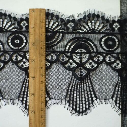 Black Wavy eyelashes lace fabric DIY clothing underwear bra bottoming vest lace accessory