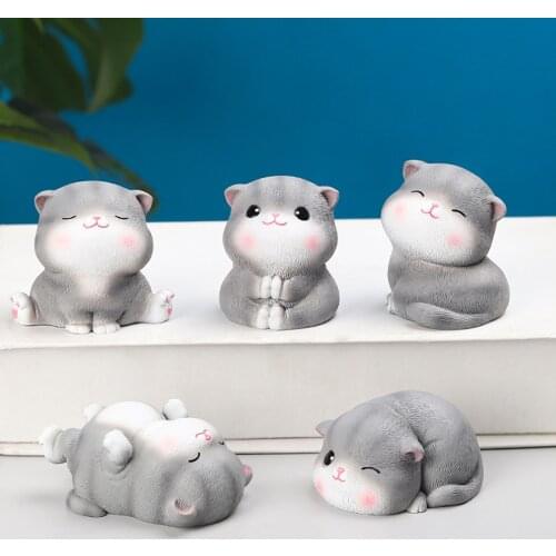 Diy Cute Cartoon Cats Home Desktop Car Art Figurine Resin Kawaii Cat Desktop Decor Fairy Garden Miniatures Garden Home Decor#g3